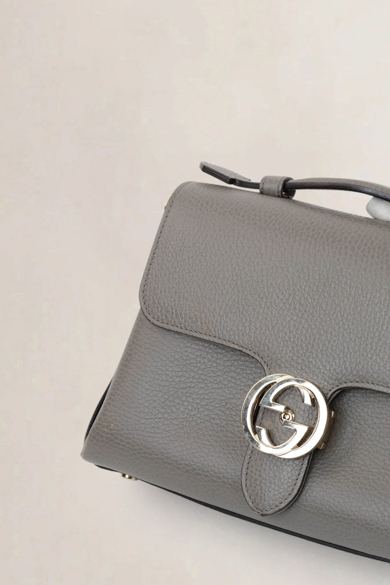 Grey Interlocking GG Crossbody Bag