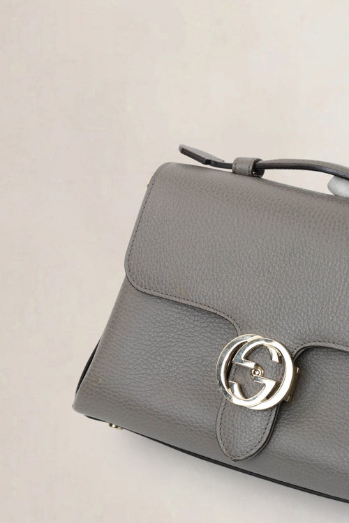 Grey Interlocking GG Crossbody Bag