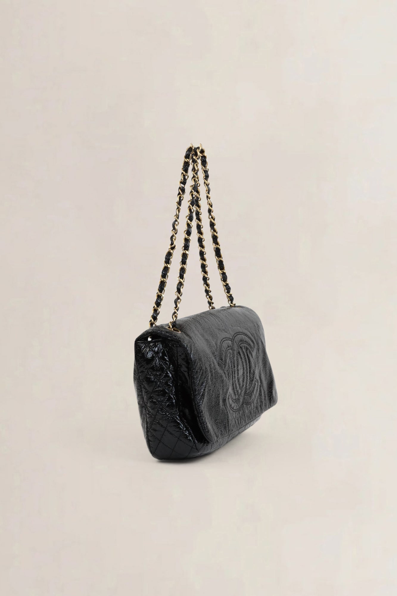 Chanel Black Rock And Chain Classic Shoulder Bag