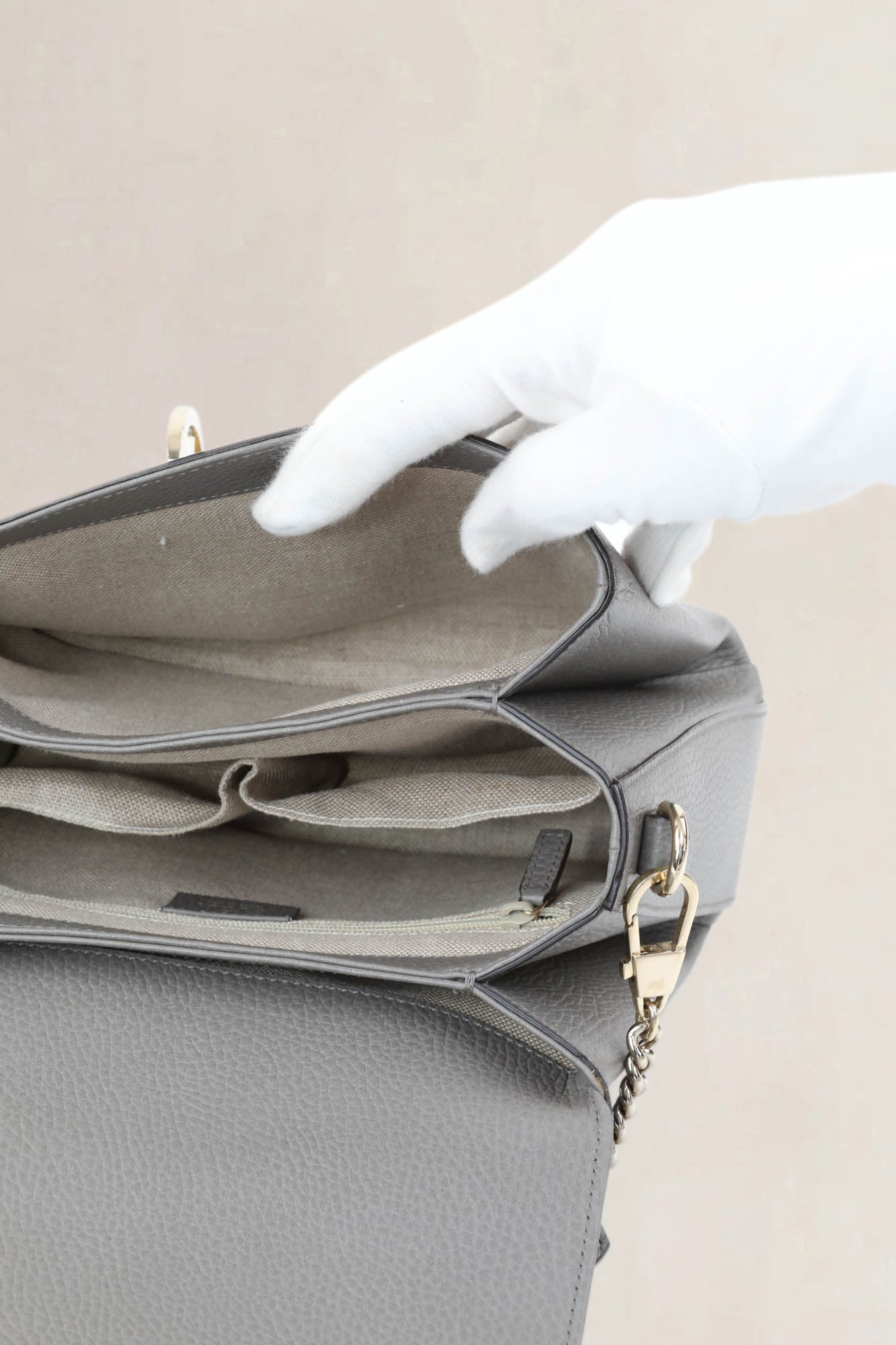 Grey Interlocking GG Crossbody Bag