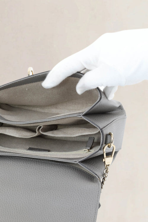 Grey Interlocking GG Crossbody Bag