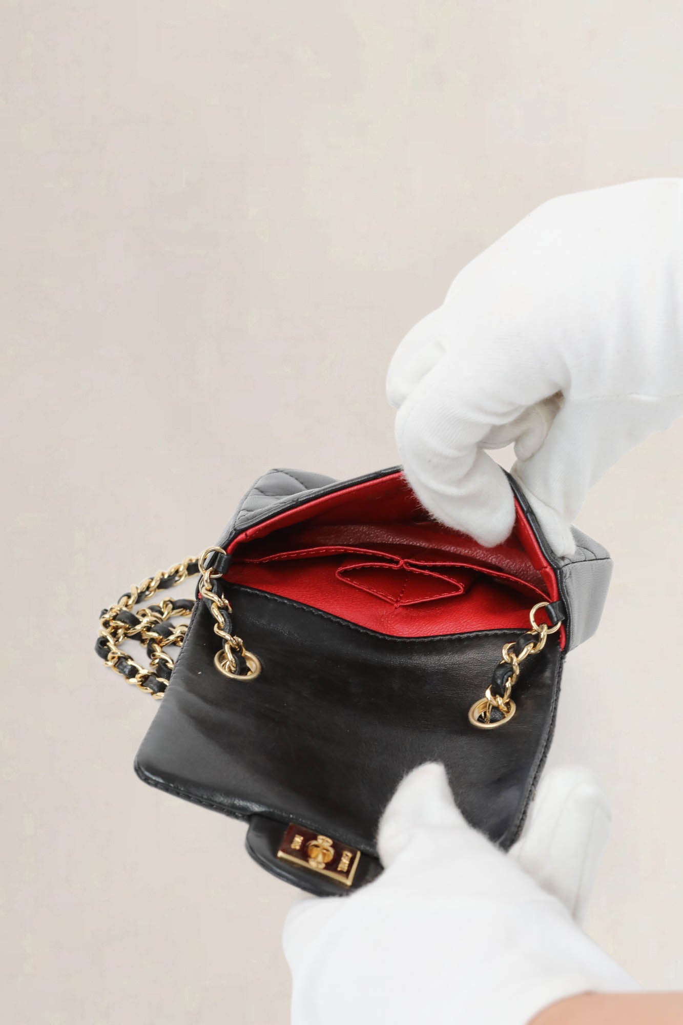 Black Micro Quilted Lambskin Single Flap crossbody