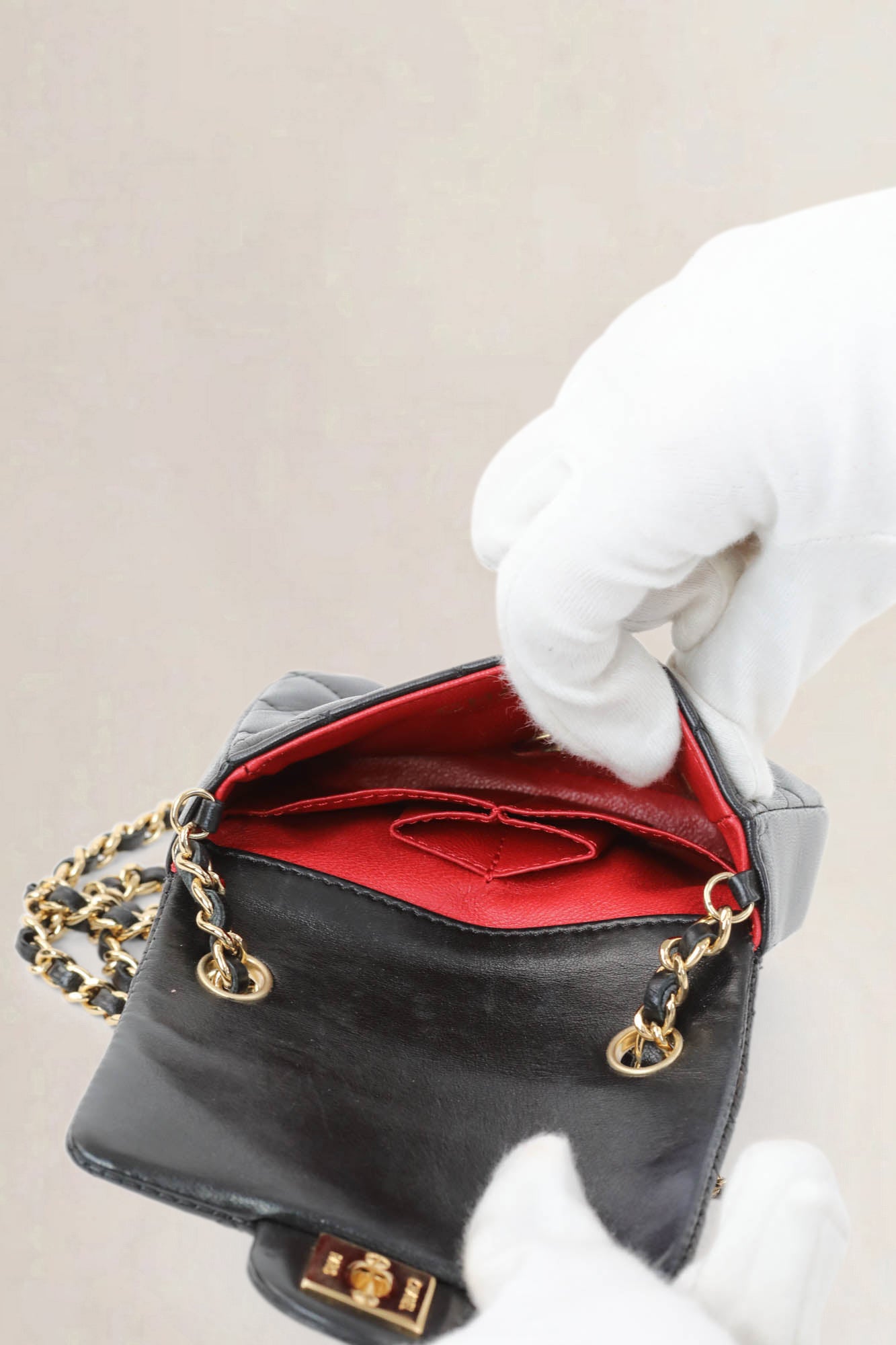 Black Micro Quilted Lambskin Single Flap crossbody