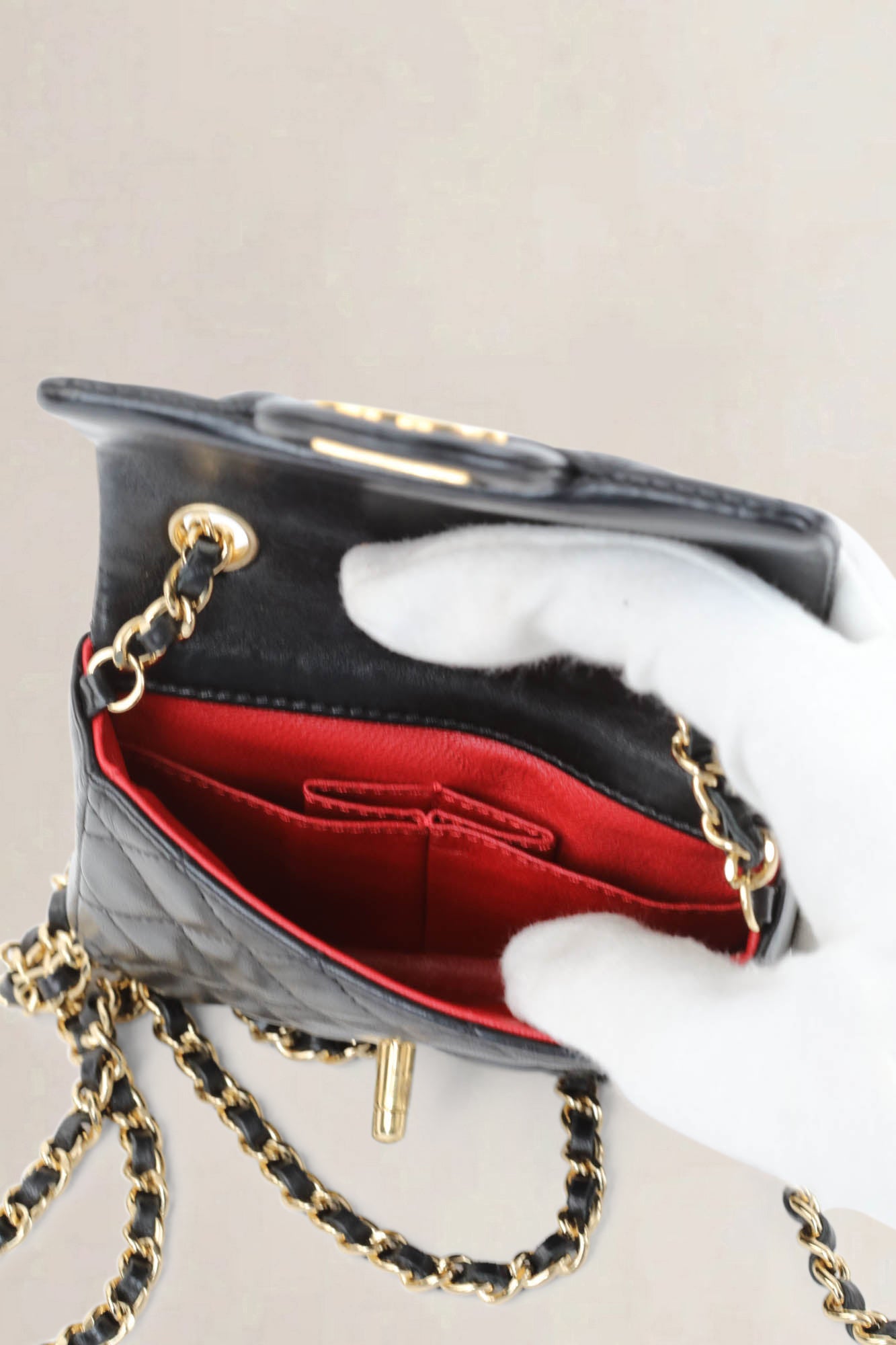 Black Micro Quilted Lambskin Single Flap crossbody
