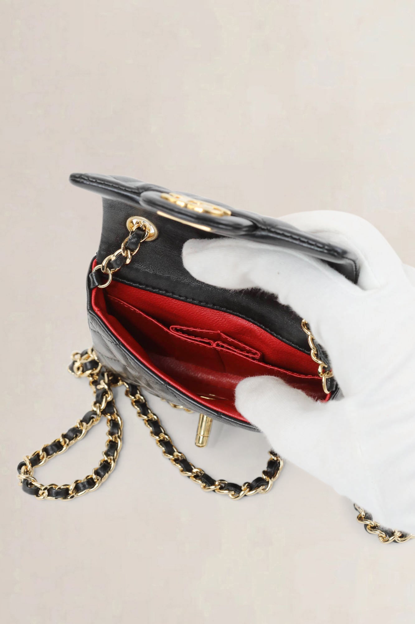 Black Micro Quilted Lambskin Single Flap crossbody