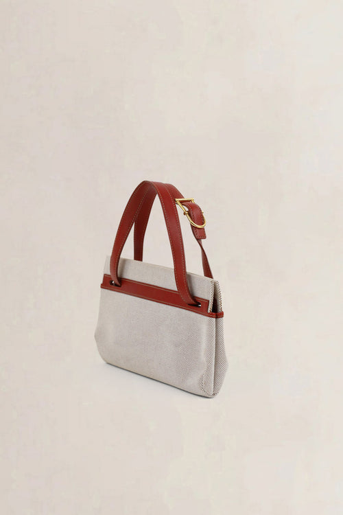 Red Canvas D-Light Top Handle Bag