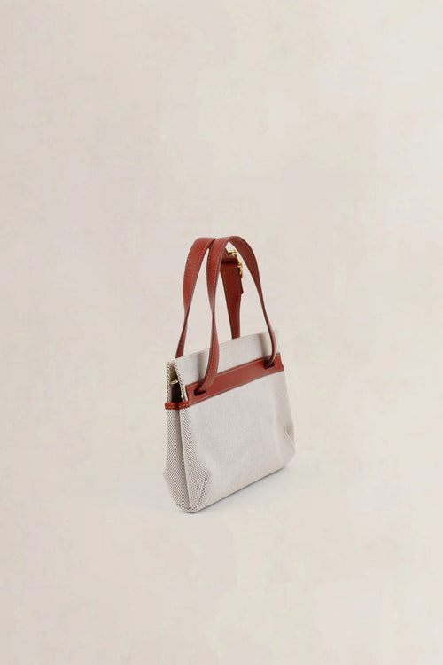 Red Canvas D-Light Top Handle Bag