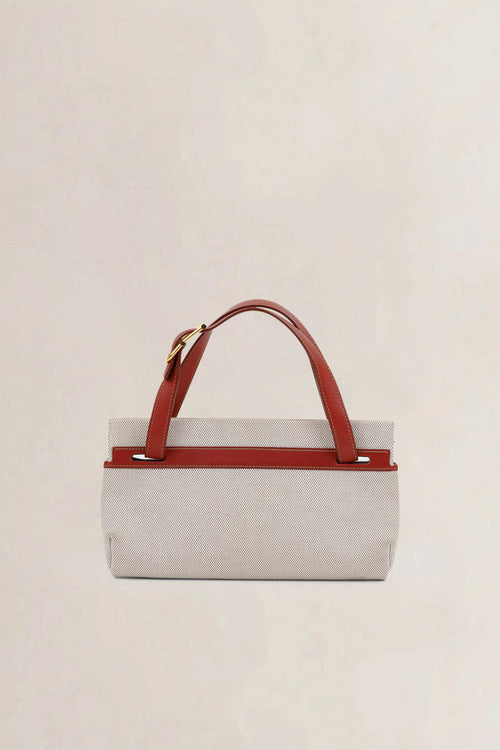 Red Canvas D-Light Top Handle Bag