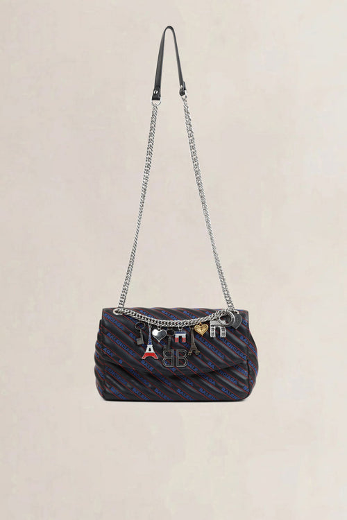 Charms Logo Matelasse M BB Round Crossbody Bag
