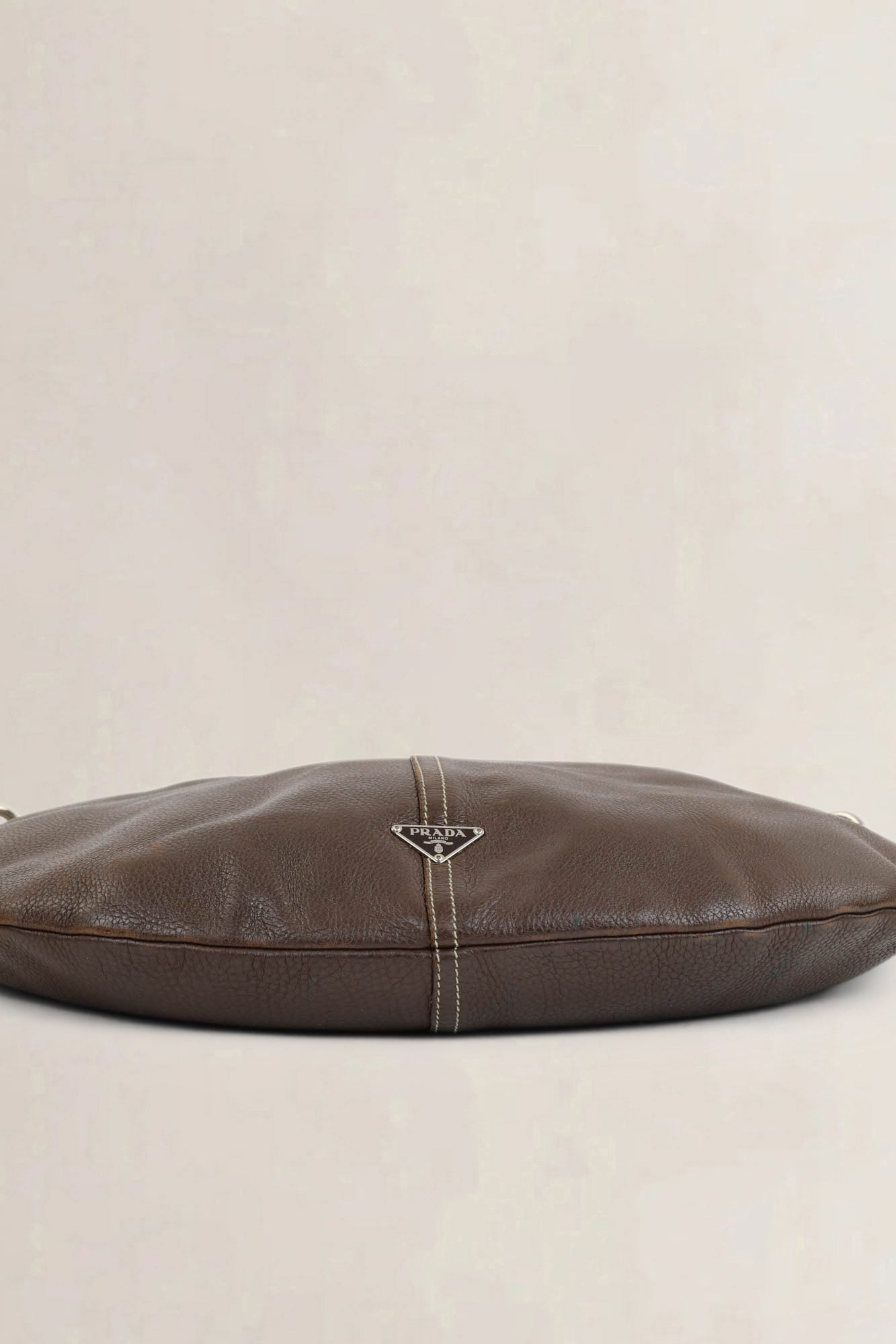 Brown Cafe Vitello Daino Hobo Shoulder Bag