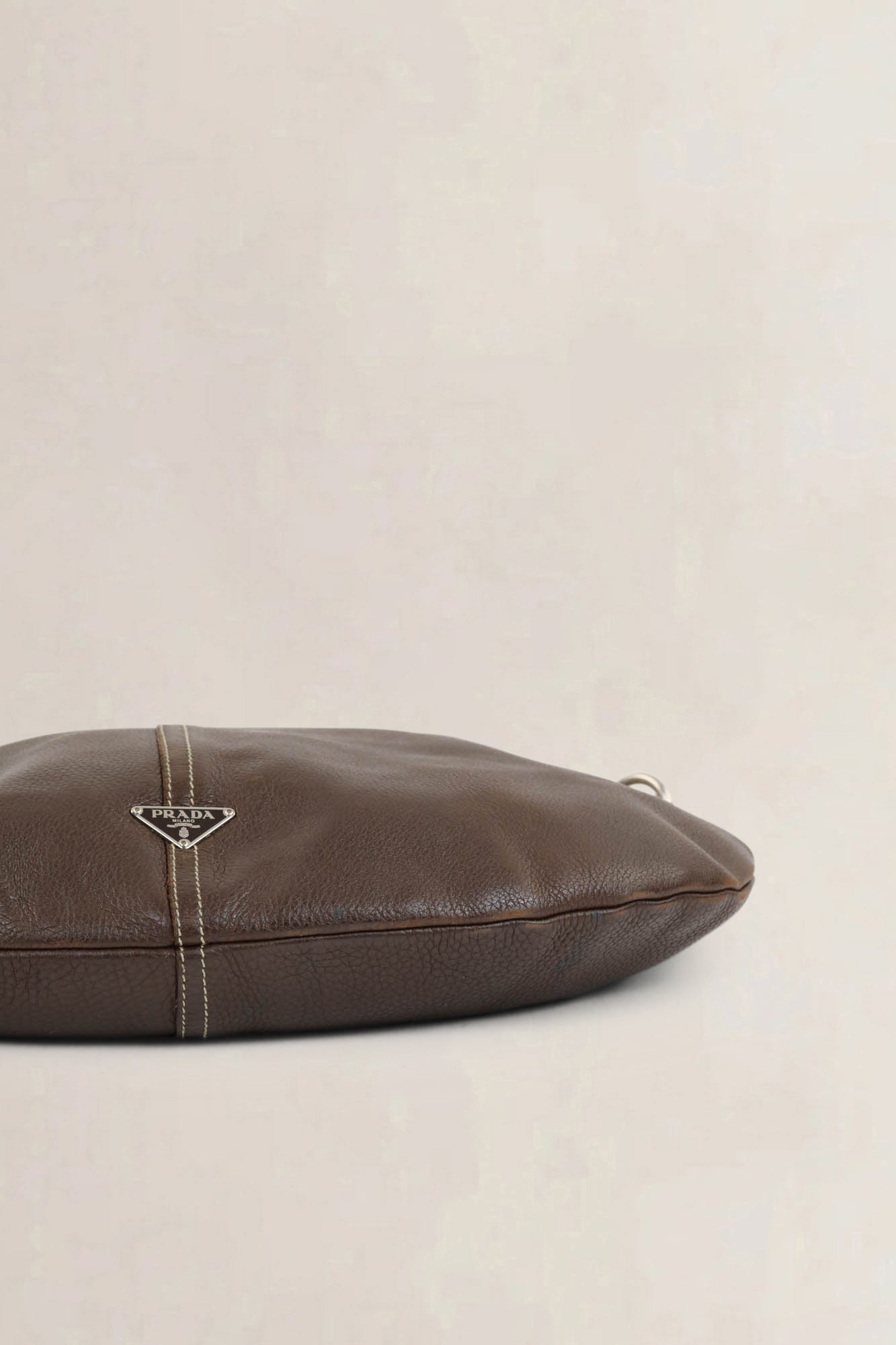 Brown Cafe Vitello Daino Hobo Shoulder Bag