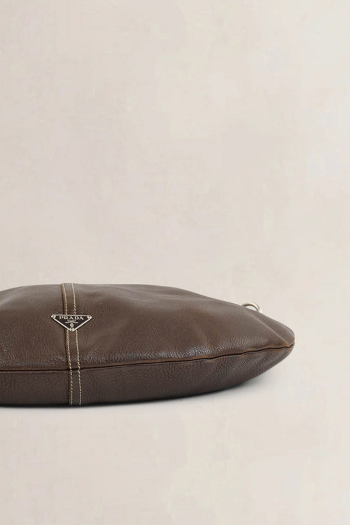 Brown Cafe Vitello Daino Hobo Shoulder Bag