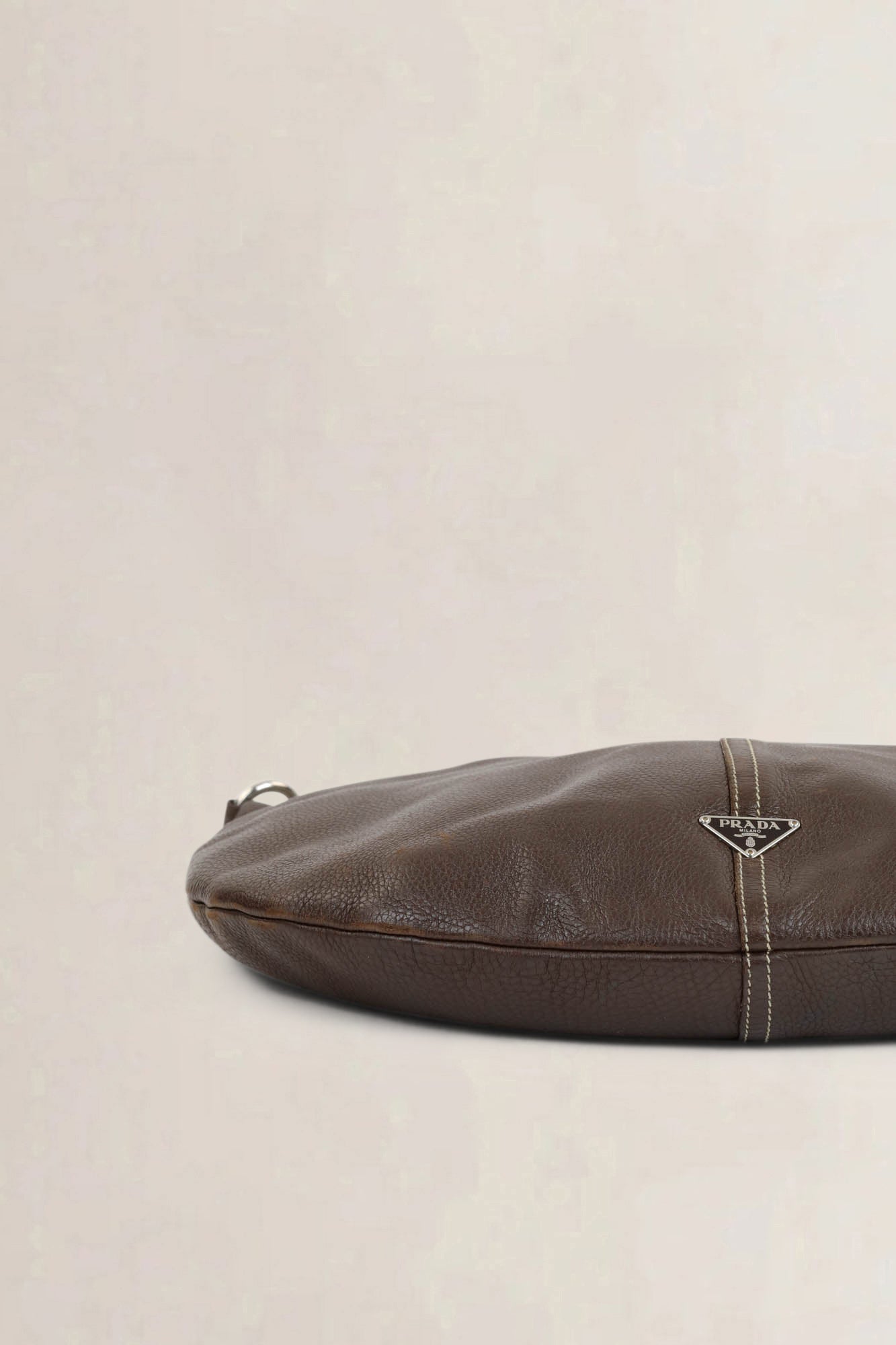 Brown Cafe Vitello Daino Hobo Shoulder Bag