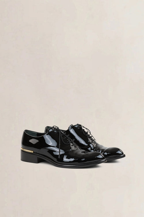 Black Patent Leather Lace Up Shoes