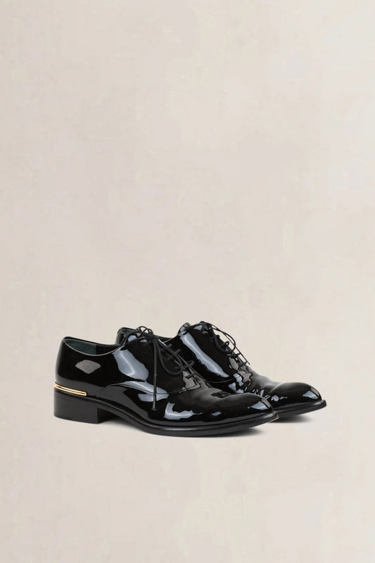 Black Patent Leather Lace Up Shoes