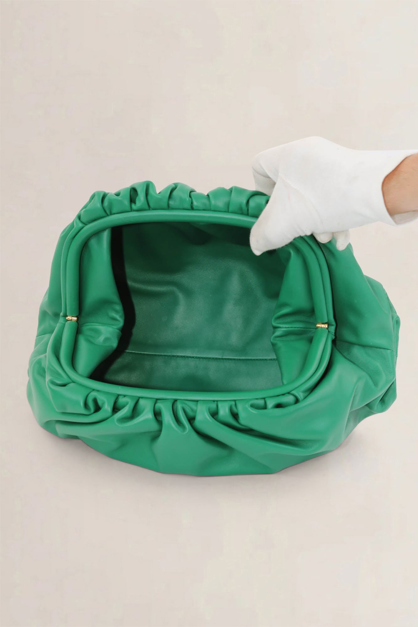 Bottega Veneta Green Calfskin Pouch