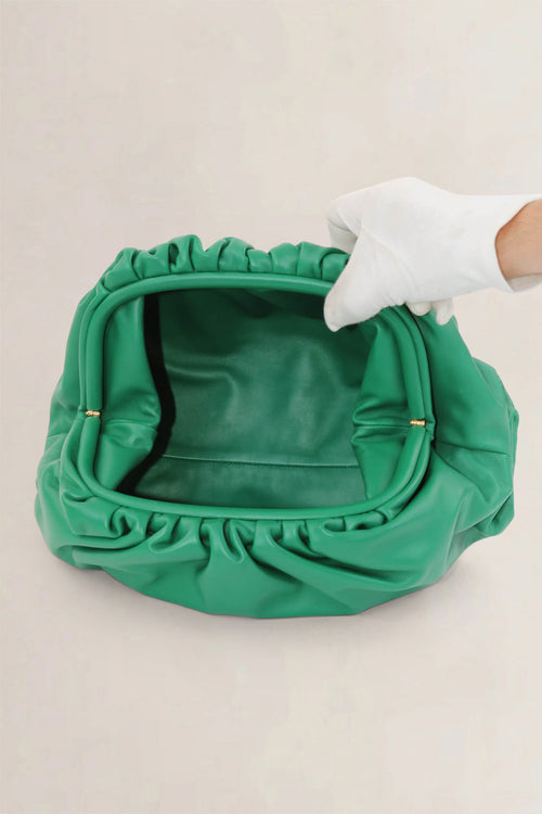 Bottega Veneta Green Calfskin Pouch