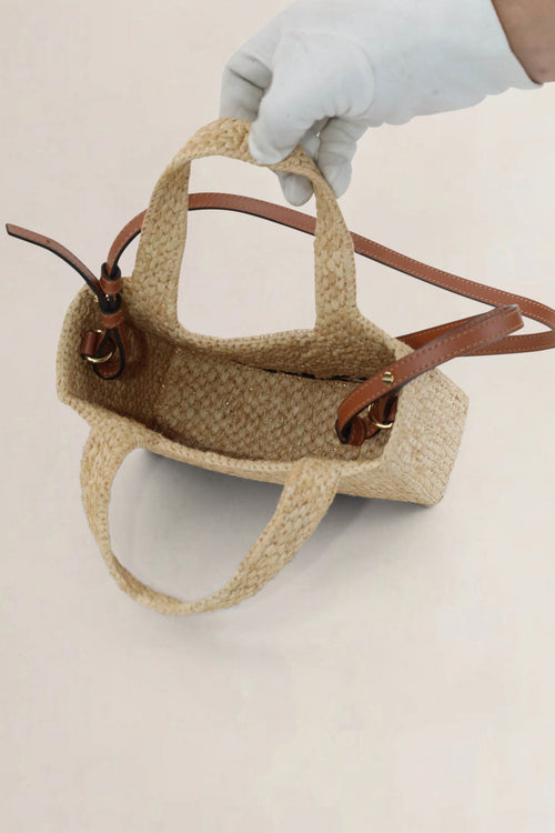 Loewe Small Font Raffia Crossbody Bag