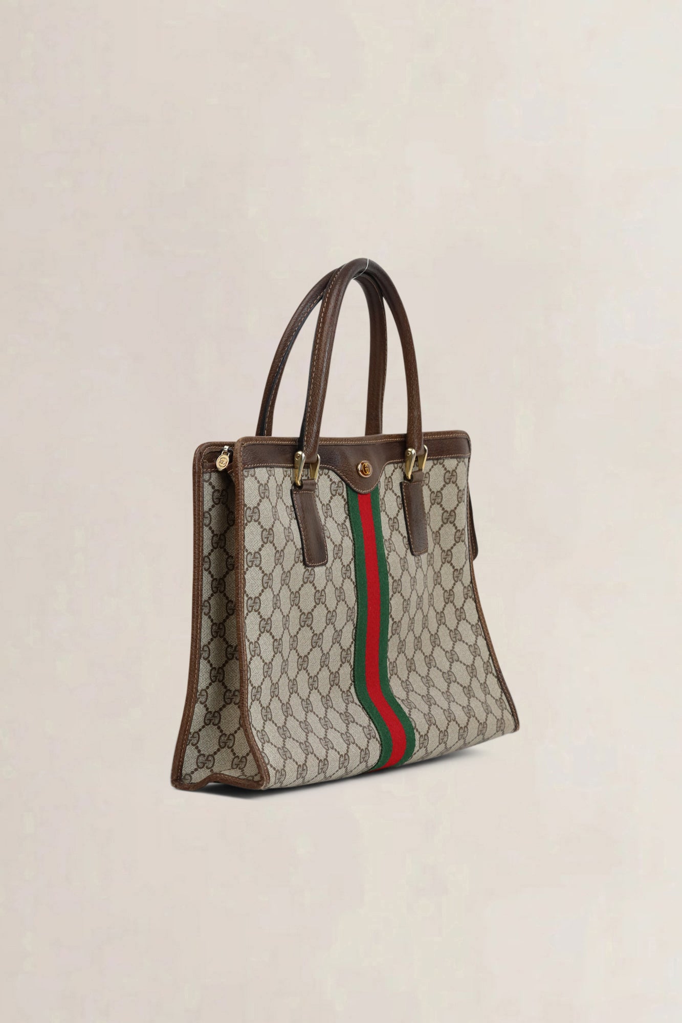 Gucci Brown Monogram Top Handle Bag