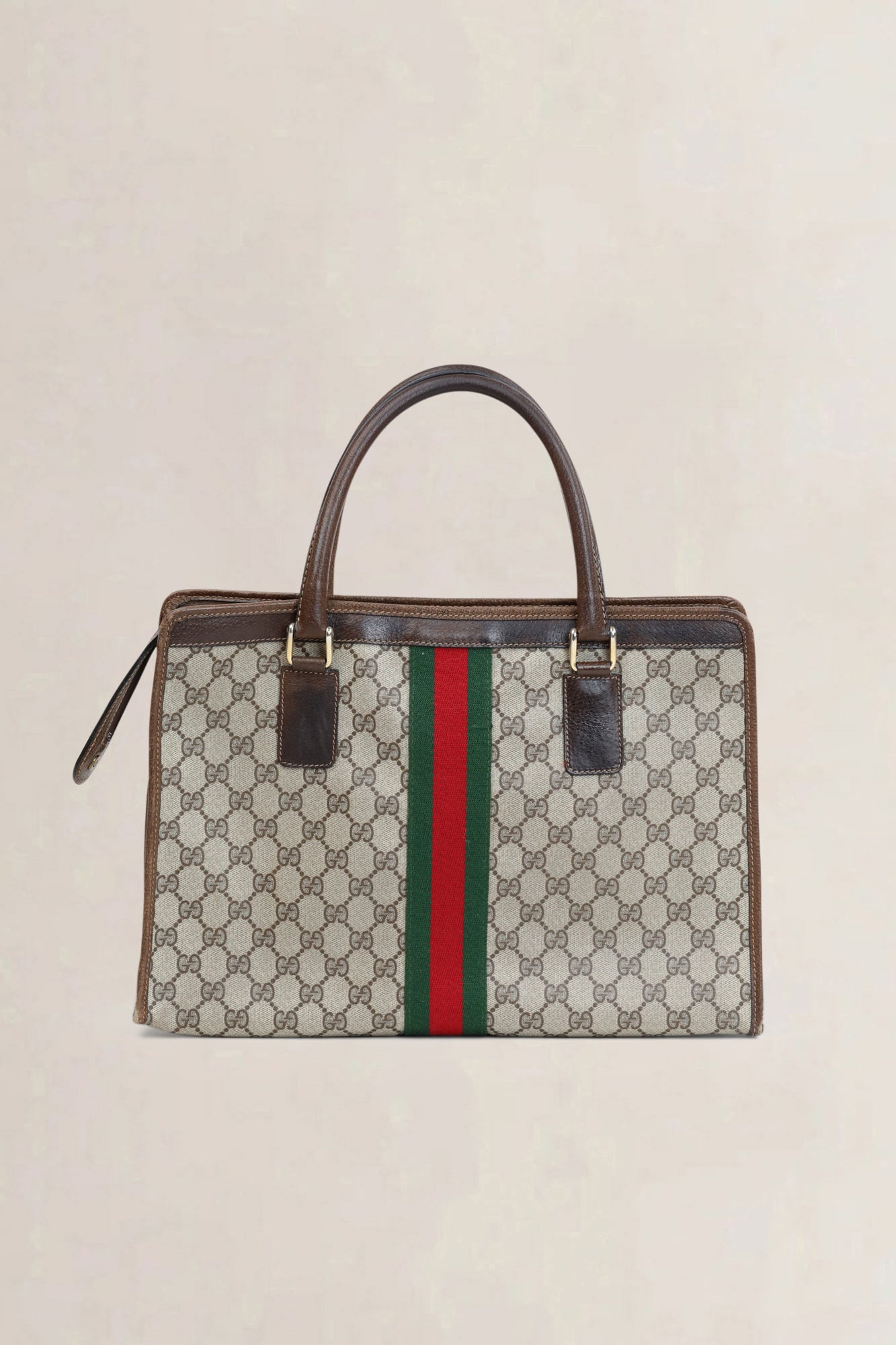 Gucci Brown Monogram Top Handle Bag