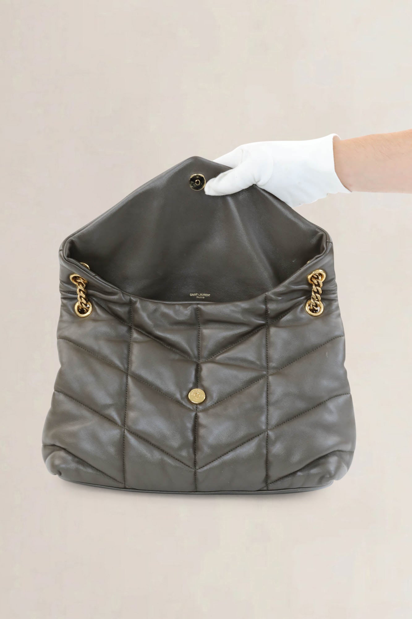 YSL Loulou Khaki Large Crossbody Bag