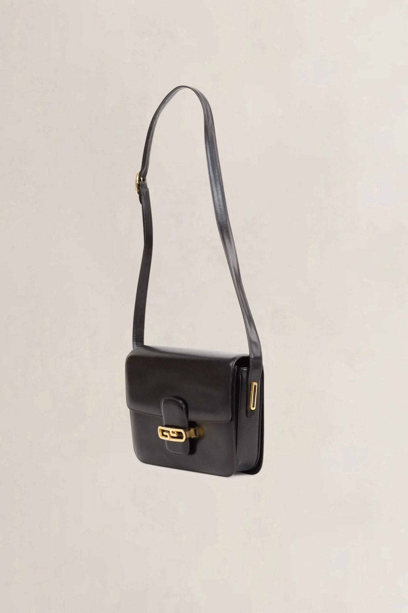 Gucci Black Vintage Leather Crossbody Bag