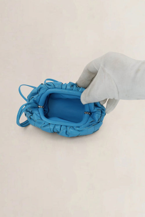 Bottega Veneta Blue Intrecciato The Extra Mini Pouch