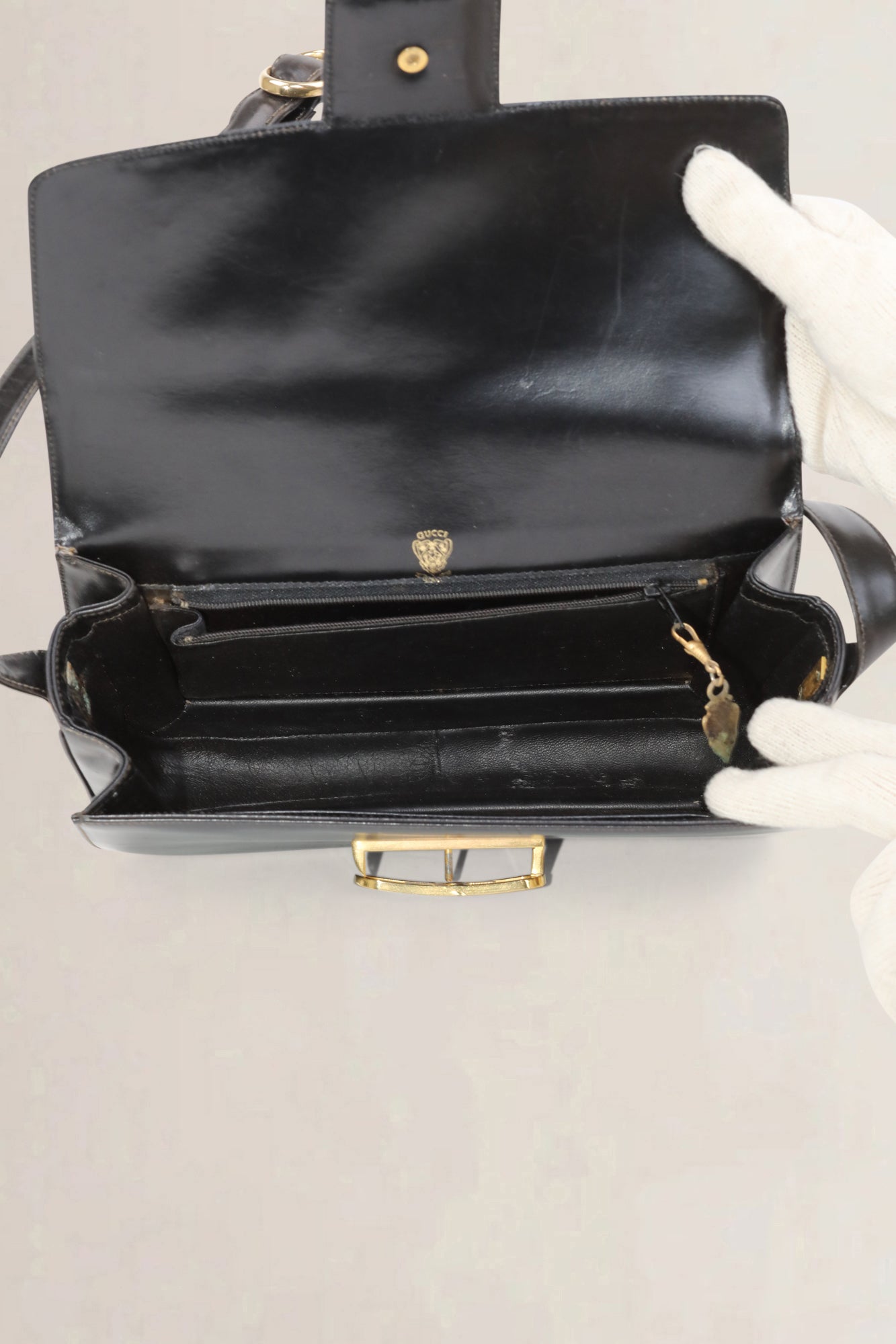 Gucci Black Vintage Leather Crossbody Bag