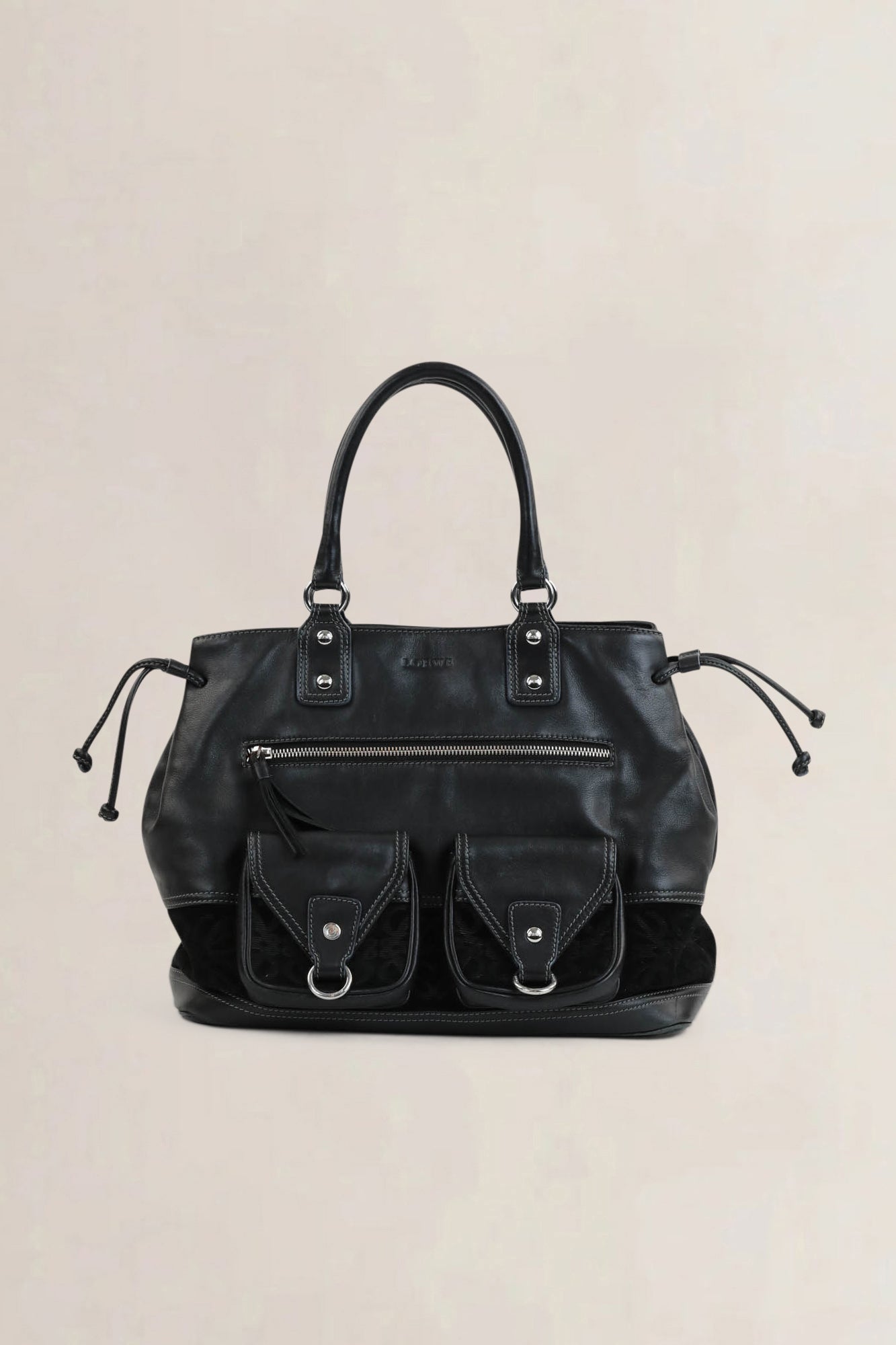 Loewe Black Anagram Leather Shoulder Bag