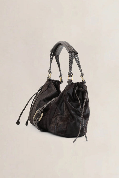 Delvaux Brown Pony Hair Eugène GM Shoulder Bag