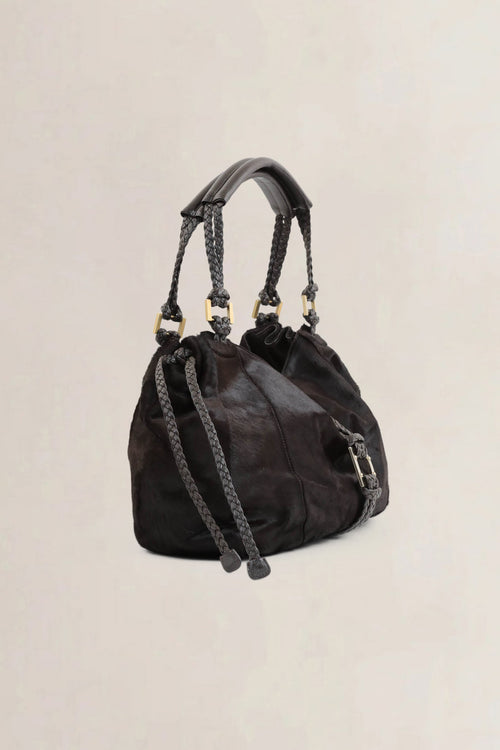 Delvaux Brown Pony Hair Eugène GM Shoulder Bag