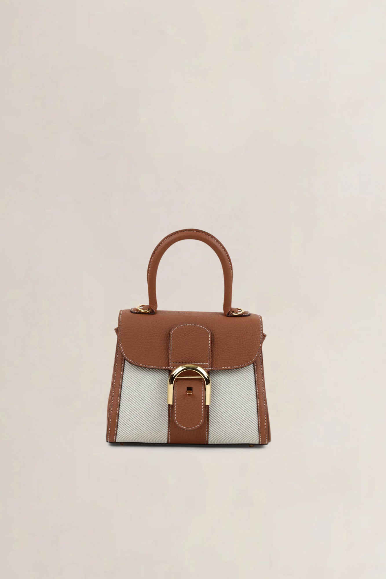 Delvaux Brillant Mini Canvas Tan Top handle Bag