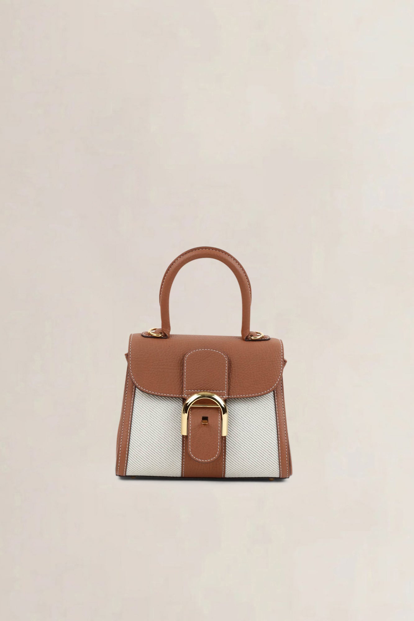 Delvaux Brillant Mini Canvas Tan Top handle Bag