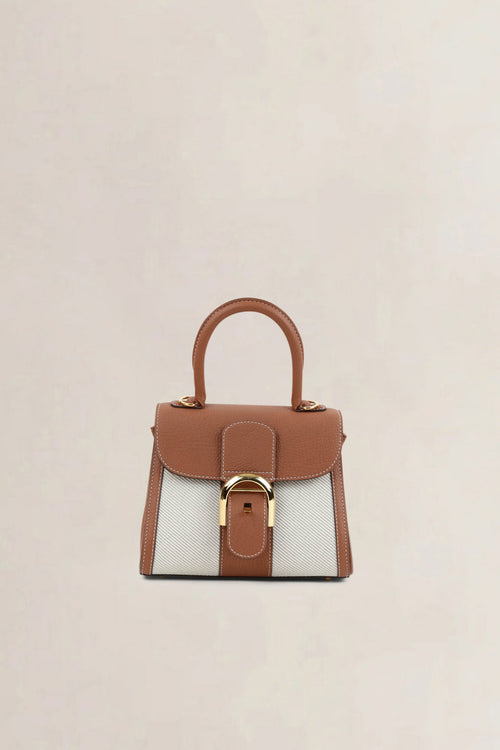 Delvaux Brillant Mini Canvas Tan Top handle Bag