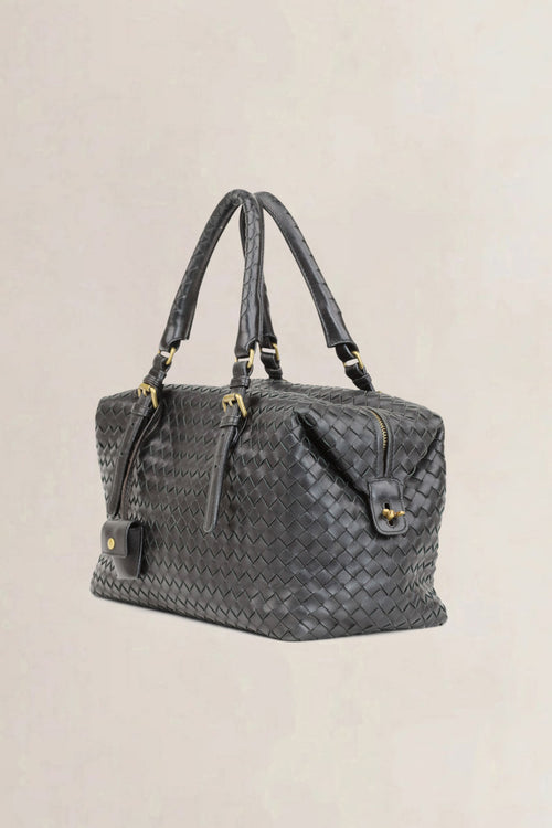 Bottega Veneta Black Montaigne Intrecciato Leather Bag