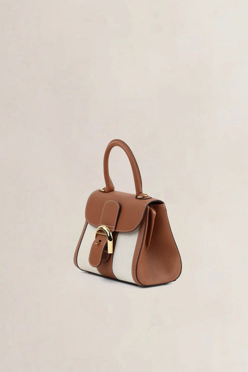 Delvaux Brillant Mini Canvas Tan Top handle Bag