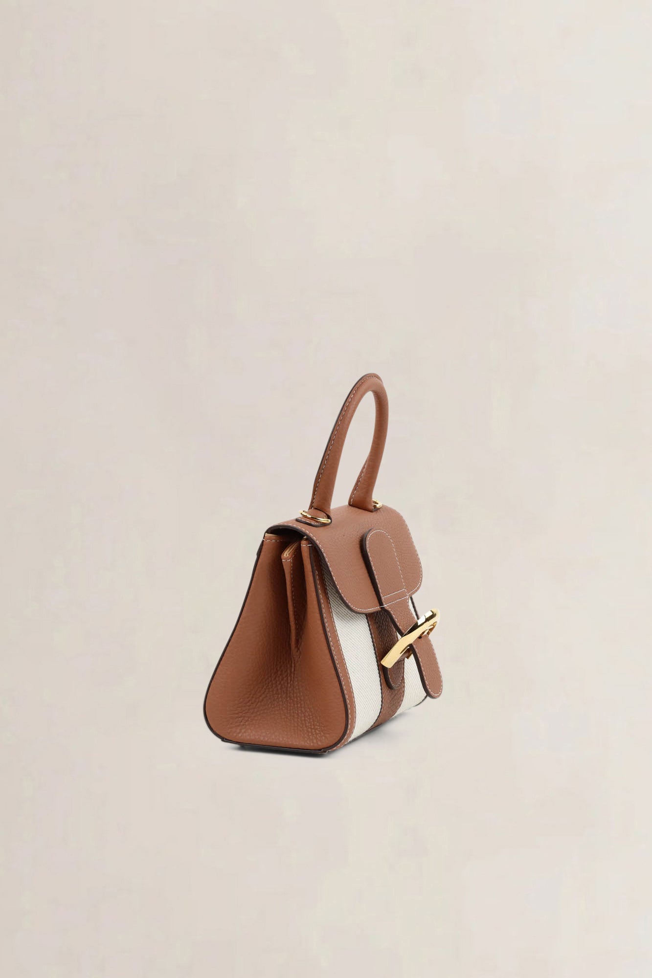 Delvaux Brillant Mini Canvas Tan Top handle Bag