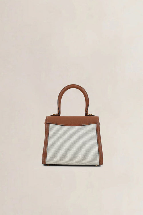 Delvaux Brillant Mini Canvas Tan Top handle Bag