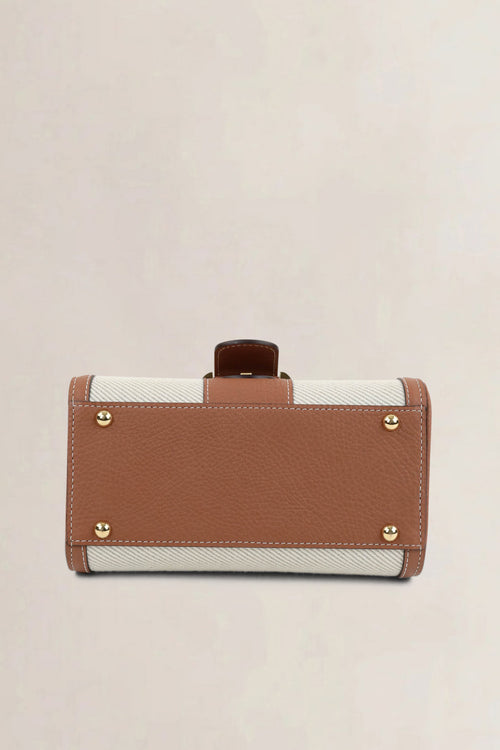 Delvaux Brillant Mini Canvas Tan Top handle Bag