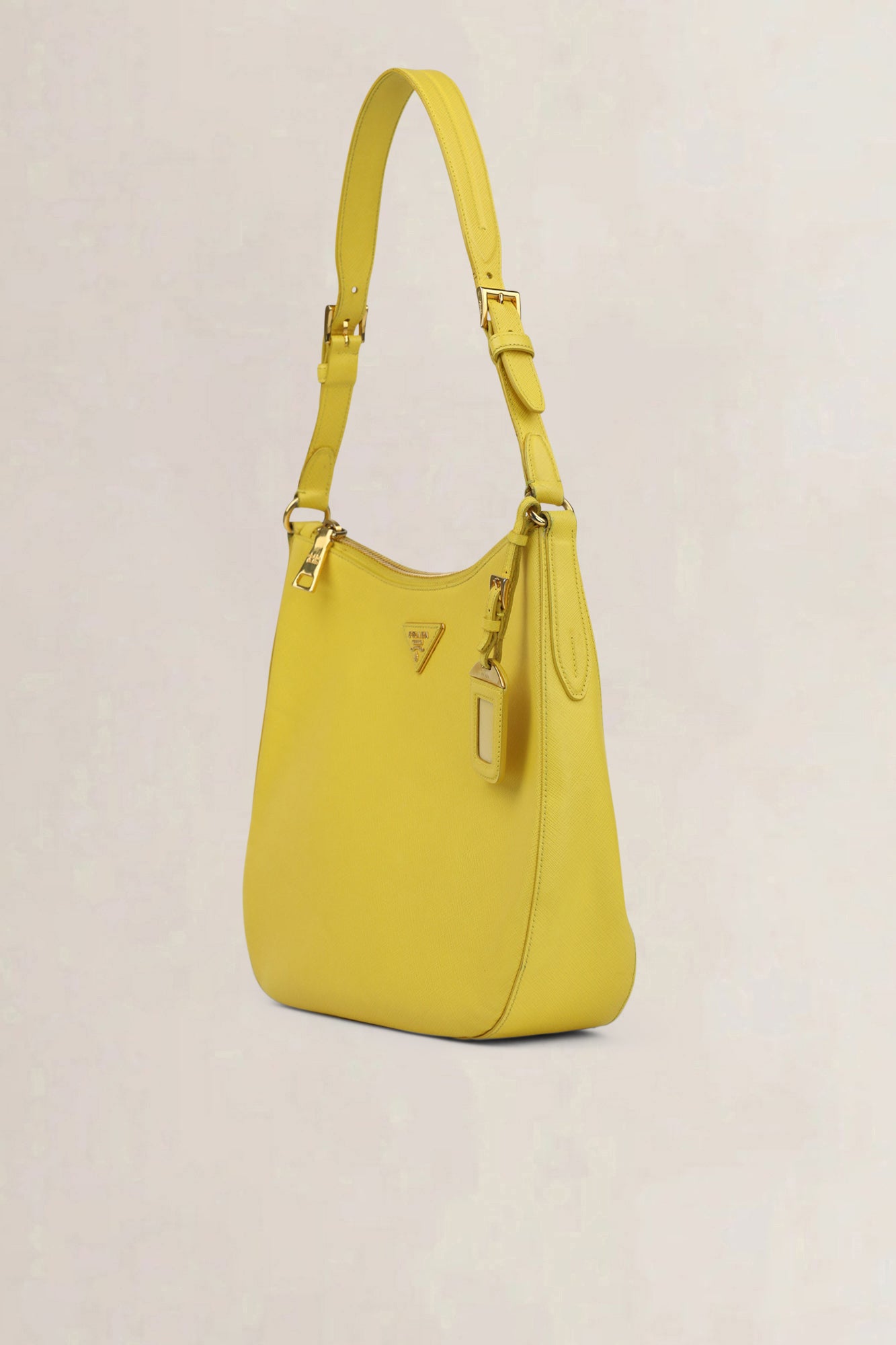 Prada Yellow Saffiano Leather Shoulder Bag