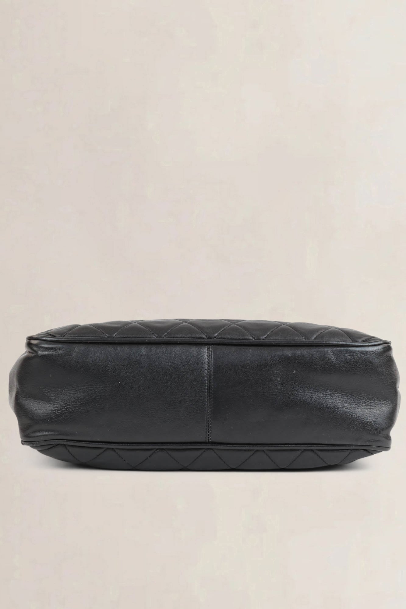 Black Quilted Lambskin Shoulder Bag