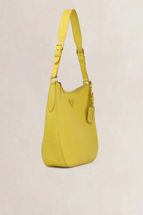 Prada Yellow Saffiano Leather Shoulder Bag