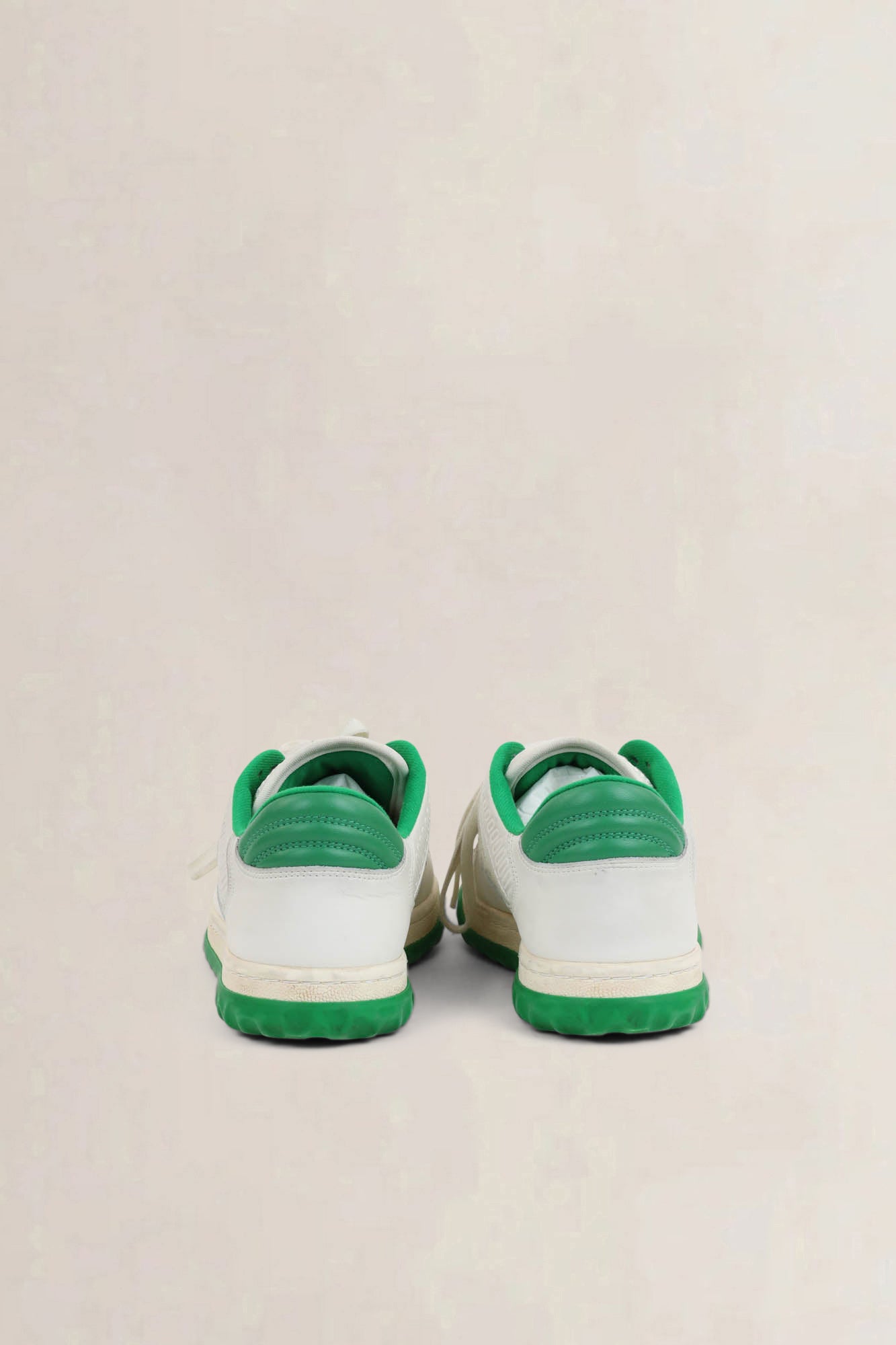 White/Green Interlocking GG Mac90 Sneakers