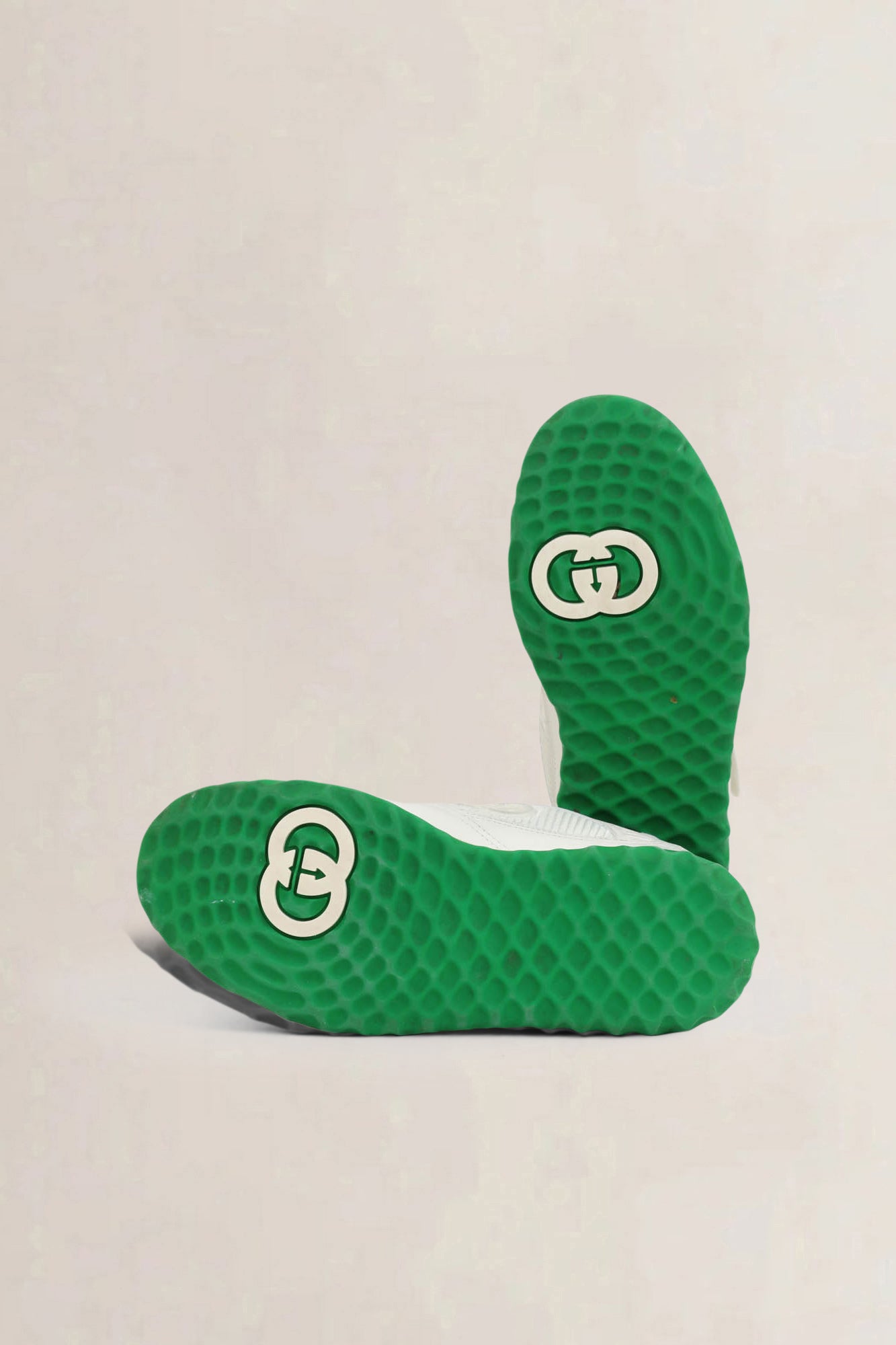 White/Green Interlocking GG Mac90 Sneakers