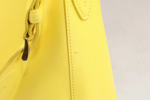 Prada Yellow Saffiano Leather Shoulder Bag