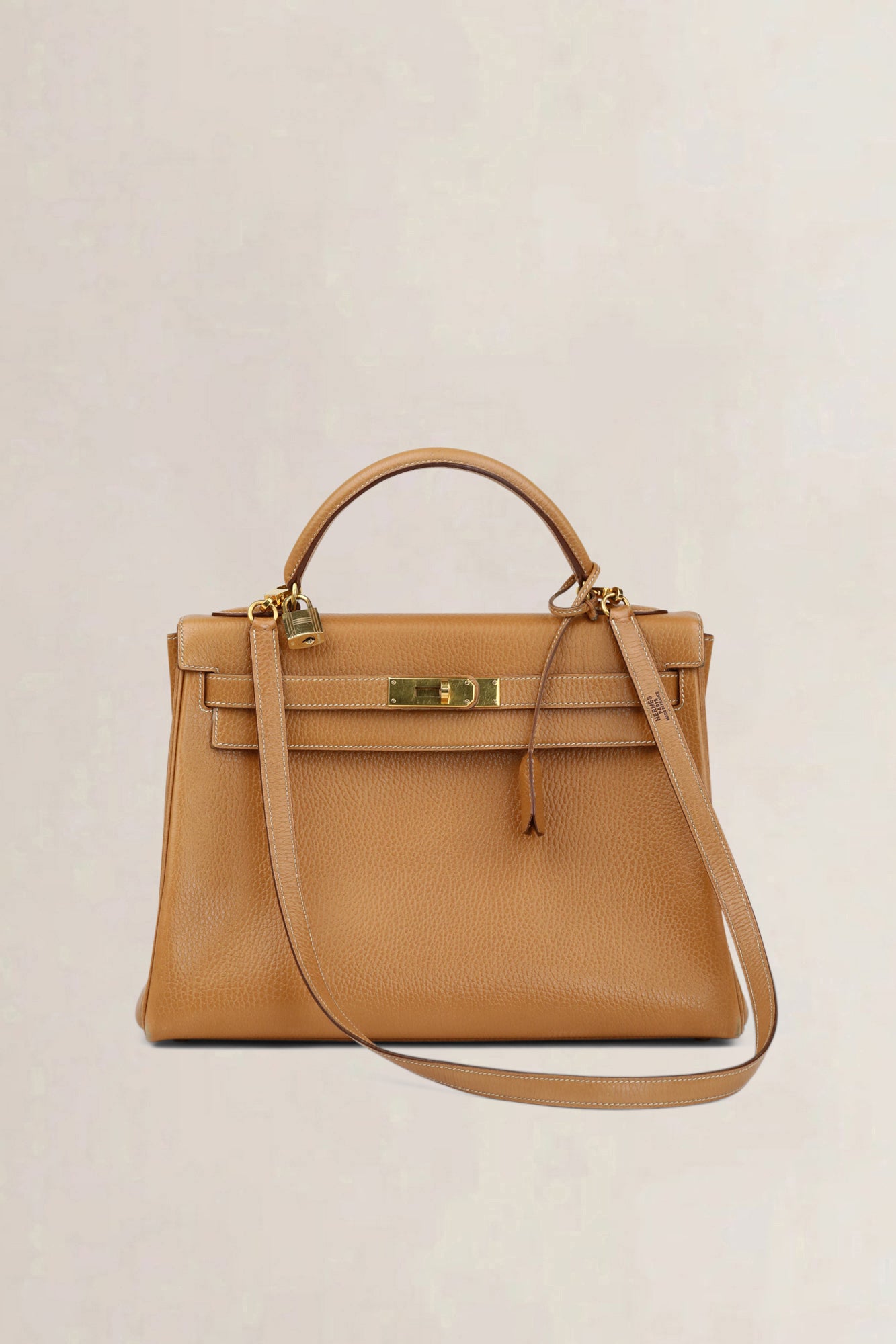 Hermès Kelly 32 in Camel Vache Liege Leather Crossbody Bag