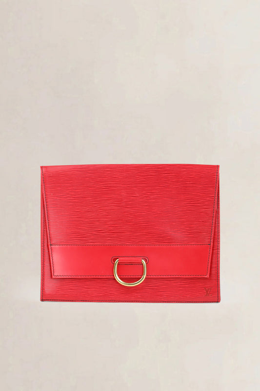 Louis Vuitton Red Epi Leather Iéna Clutch