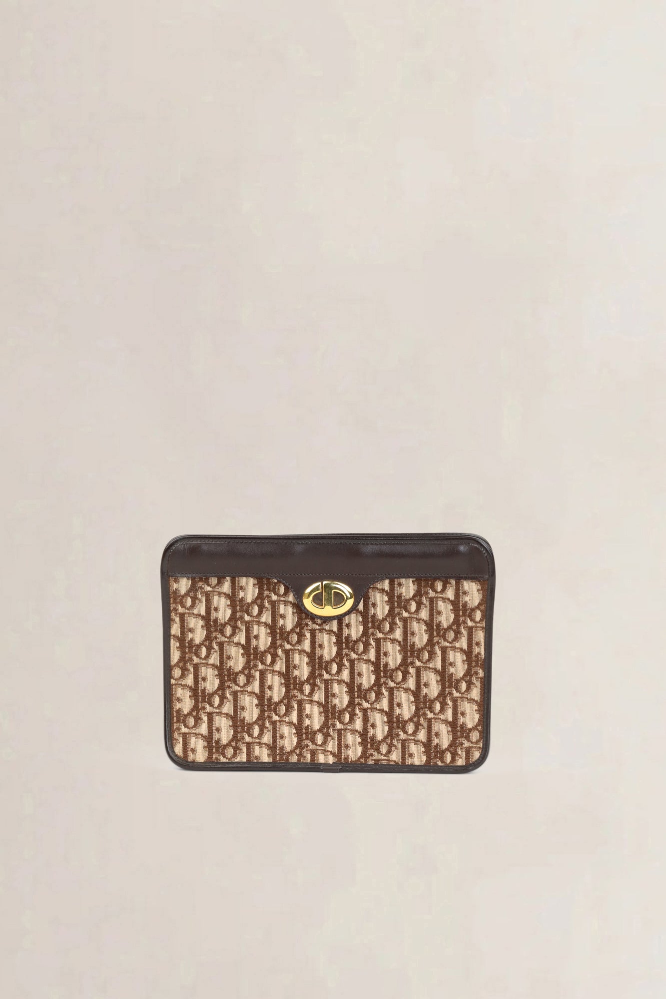 Christian Dior Brown Oblique Monogram Clutch