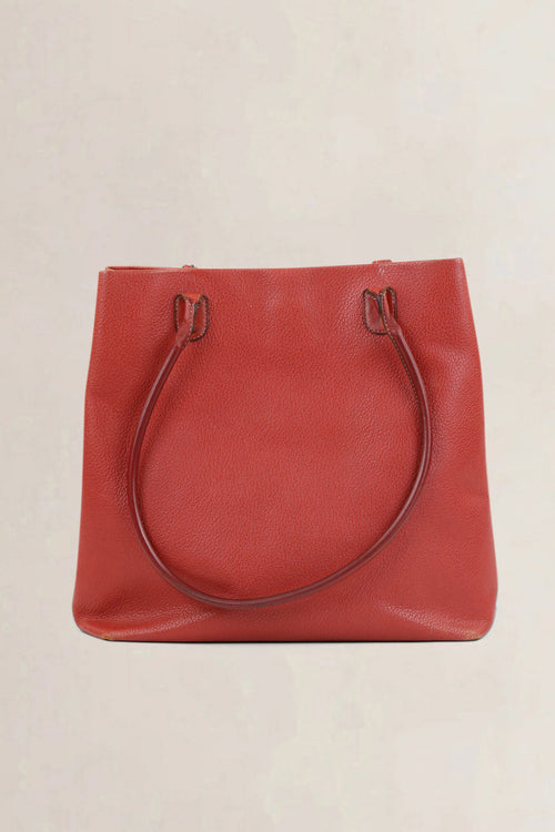 Deux De Delvaux Red Shoulder Bag