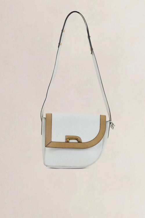 White/Brown Bravo Crossbody Bag
